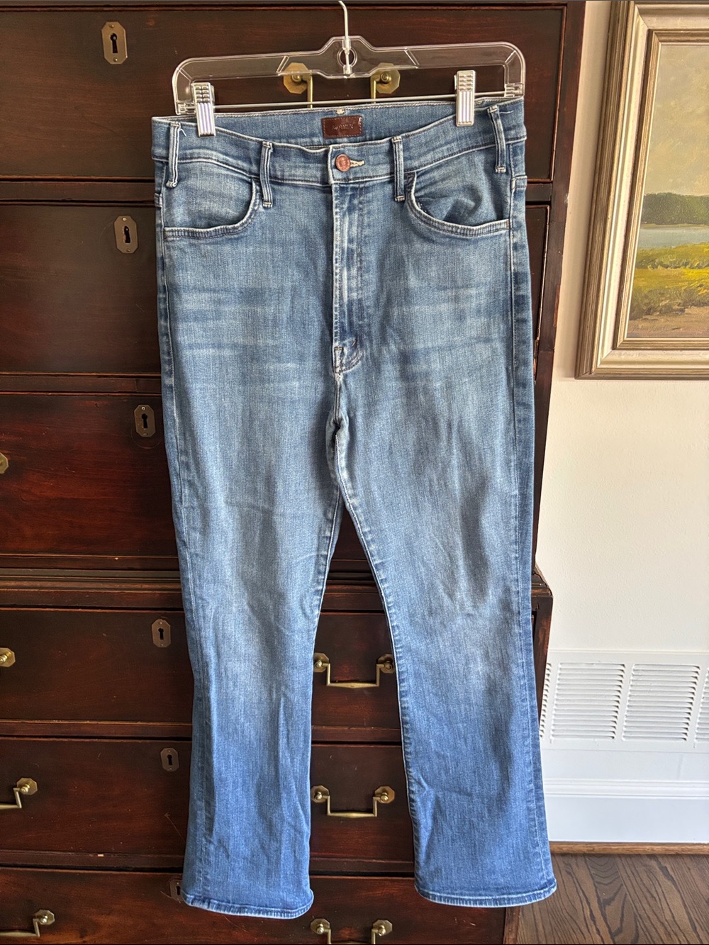 MOTHER The Hustler Ankle Straight-Leg Jeans in One Trick Pony 31 * FLAW *
